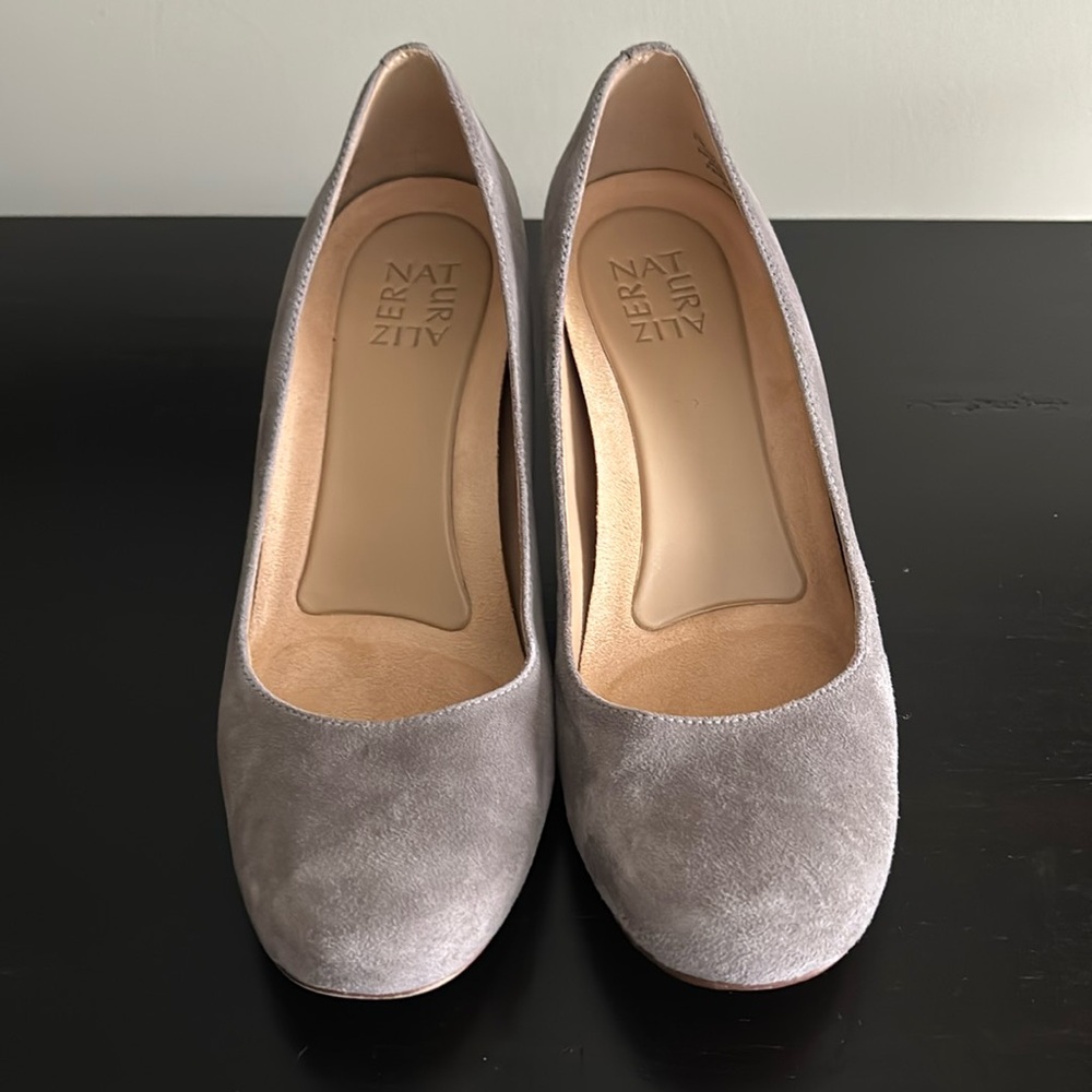 Gray Suede Wedges